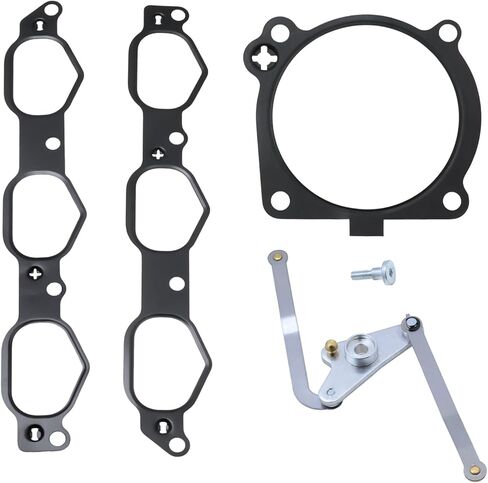 Intake Manifold Gasket with Air Flap Runner Lever Repair Kit Compatible with Mercedes Benz M272 V6 M273 V8 C230 C300 C350 E350 E280 GLK350 ML450 S400 SLK300 R350 V6 272, Replace 2721402401 2721402201 in Kuwait