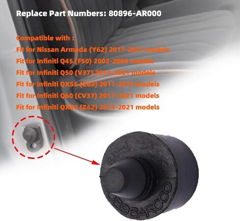 2 Pcs Car Door Rubber Bumper Stopper Stops Bumpers Cushion Fit for Infiniti Q45 Q50 Q60 QX56 QX80 Fit for Nissan Armada 2017-2021 Replace Parts 80896-AR000 Cushion Stopper Damping Rubber Pad in Saudi Arabia