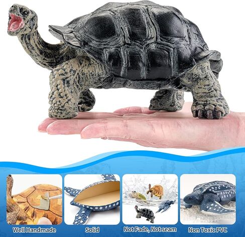 4PCS Large Sea Turtle & Tortoise Toys Figurines, Realistic Plastic Solid Sea Ocean Animals Figures Educational Toys for Kids Ages 3-5 5-7 4-8 8-12 Boys Girls in Saudi Arabia