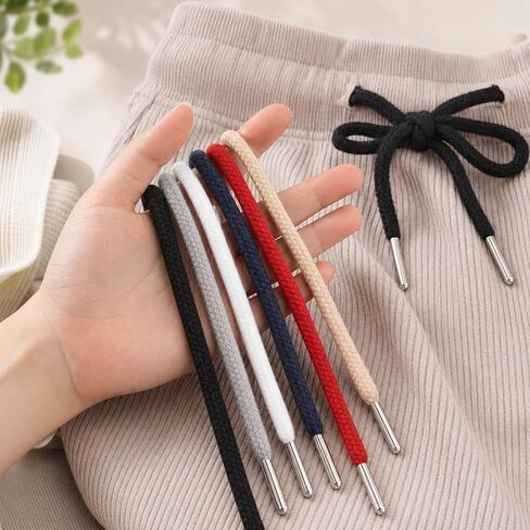 12Pcs Drawstring Replacement Cords, Sweatshirt Drawstring Replacement Cord Hoodie String Replacements with Drawstrings Threader Tools Hoodie Strings for Pants Shorts 48in in Kuwait