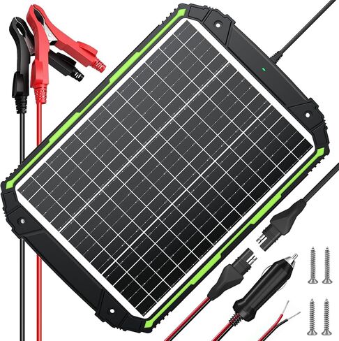 Sun Energise 25W 12V Solar Powered Battery Charger & Maintainer, Built-in Smart MPPT Charge Controller, Waterproof 25 Watt 12 Volt Solar Panel Trickle Charging Kits for Car Auto Boat RV Marine Trailer in Kuwait