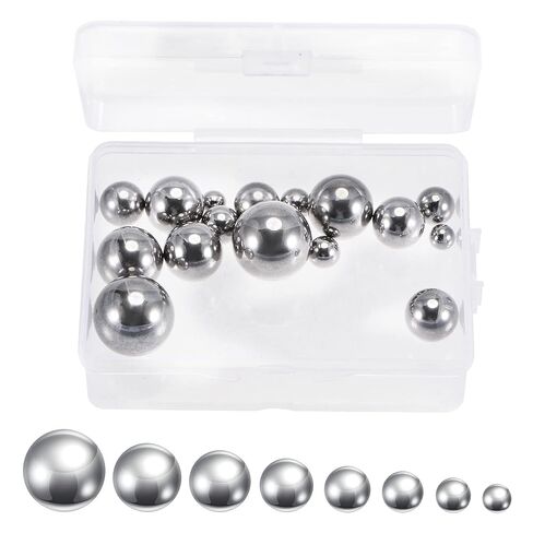 uxcell 16pcs 8 Size Bearing Balls Assortment 304 Stainless Steel 1/4" 5/16" 3/8" 7/16" 1/2" 9/16" 5/8" 3/4" with Storage Box in Saudi Arabia
