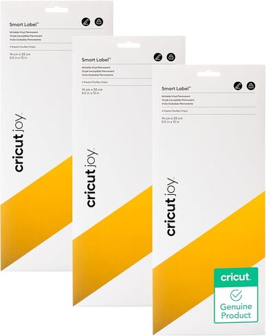 فينيل Cricut Gold Joy (5.5 بوصة × 13 بوصة، 3 قطع) - فينيل لاصق دائم من أجل Cricut Joy، قطع بدون حصيرة، مقاوم للطقس in Kuwait