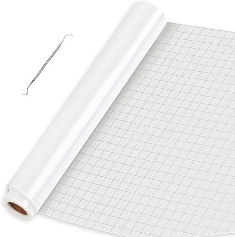 IModeur Glossy White Permanent Vinyl - 12" x 8 FT Permanent Adhesive Vinyl Roll for Cup Deco, Party Decoration, Sticker. in Saudi Arabia
