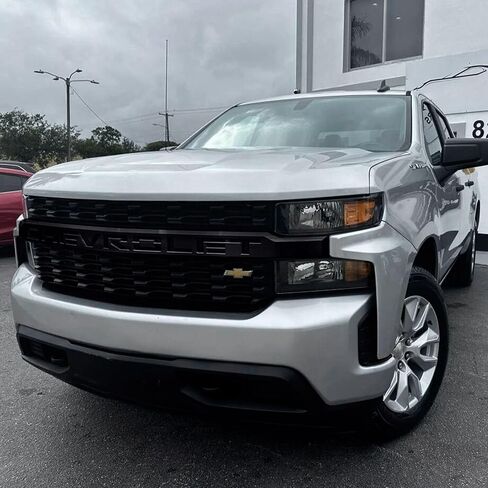 Trim Illusion Chrome Delete Gloss Black Front Grille Overlay Set for 2019-2021 Chevrolet Silverado 1500 | Easy No-Tool Install | US Patented in Kuwait