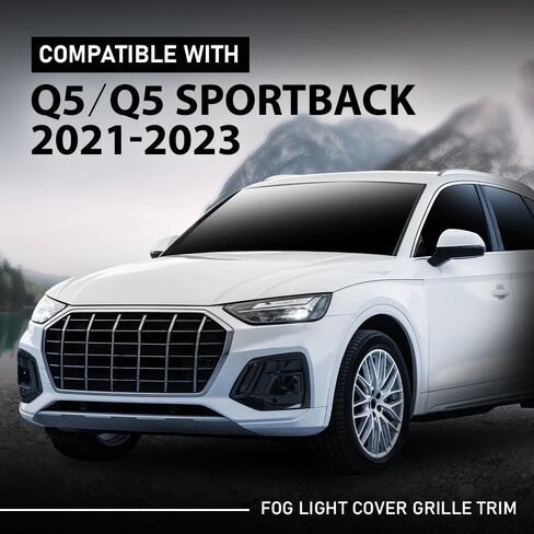 G-PLUS زوج غطاء شبكة أمامي للضباب، متوافق مع Audi Q5/ Q5 Sportback 2021 2022 2023، السائق الأيسر وجانب الراكب الأيمن قطعتان in Kuwait