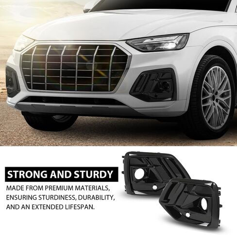 G-PLUS زوج غطاء شبكة أمامي للضباب، متوافق مع Audi Q5/ Q5 Sportback 2021 2022 2023، السائق الأيسر وجانب الراكب الأيمن قطعتان in Kuwait