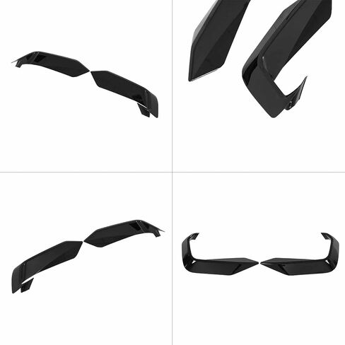 A Pair Front Lower Side Grille Inserts Covers for Ford Mustang EcoBoost 2024-2025 ABS Plastic Add On(Glossy Black) in Kuwait