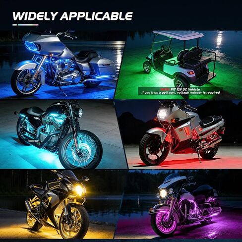 Nilight 20PCS Motorcycle RGB LED Light Kit Waterproof Multi Color Atmosphere Neon Accent Lights Lamp APP and Remote Control Underbody Strips for Harley Davidson Honda Kawasaki Yamaha Suzuki in Kuwait
