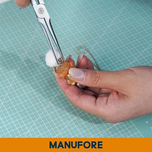 MANUFORE 2pcs 6 Inch Mini Needle Nose Pliers Set (Smooth Jaw), Straight and 45° Bent Long Nose Pliers with Comfortable Grip for Precision Handmade Craft, Jewelry Making Supplies in Saudi Arabia