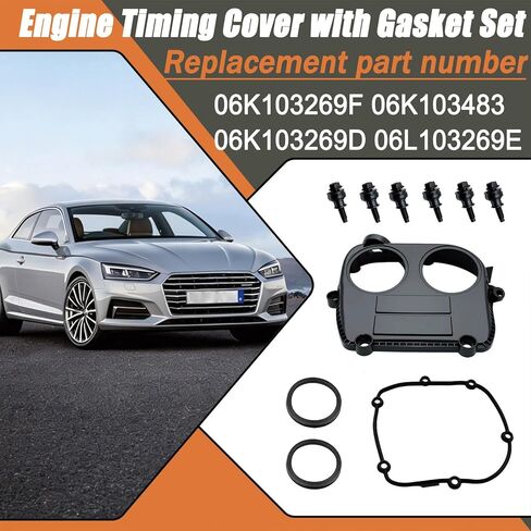Engine Timing Cover with Gasket Set Fit for AUDI A3 A4 A5 A6 A7 Q3 Q5 Q7 TT TTS Quattro for VW Arteon GTI Golf Passat Replace 06K103269F 06K103483 06K103269D 06L103269E in Saudi Arabia
