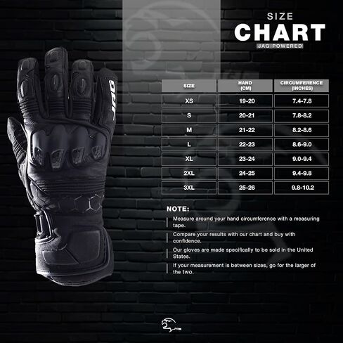 J.A.G. Winter Leather Motorcycle Gloves for Men – Warm Lining Touchscreen Gloves with Knuckle Protection for Motorbike Riding in Saudi Arabia
