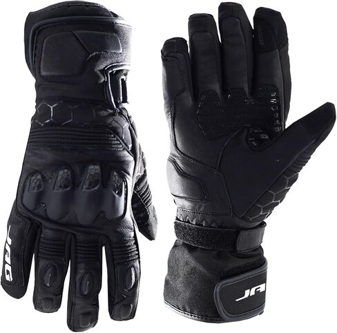 J.A.G. Winter Leather Motorcycle Gloves for Men – Warm Lining Touchscreen Gloves with Knuckle Protection for Motorbike Riding in Saudi Arabia