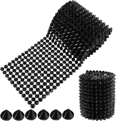Jiozermi 12 Row of Flat Back Studs, Silver Sew on Spikes Trim for Arts and Crafts, Metallic Rivet Embellishment for Jacket Denim Shoes Bag DIY, 1 Yard in Kuwait
