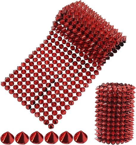 Jiozermi 12 Row of Flat Back Studs, Silver Sew on Spikes Trim for Arts and Crafts, Metallic Rivet Embellishment for Jacket Denim Shoes Bag DIY, 1 Yard in Kuwait