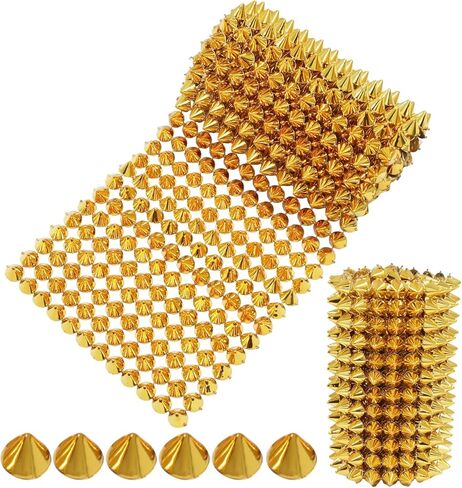 Jiozermi 12 Row of Flat Back Studs, Silver Sew on Spikes Trim for Arts and Crafts, Metallic Rivet Embellishment for Jacket Denim Shoes Bag DIY, 1 Yard in Kuwait