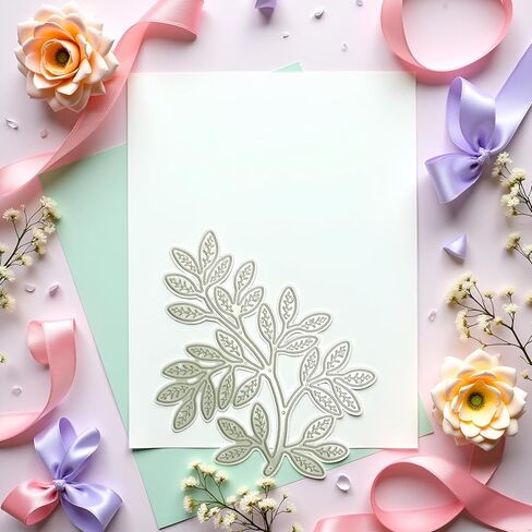 Foliage Die Cut for Card Making, Branches Metal Cutting Dies Congratulations Die Cuts Happy Birthday Embossing Stencils Template for DIY Scrap-Booking Decor Wedding Birthday Blessing Card in Kuwait