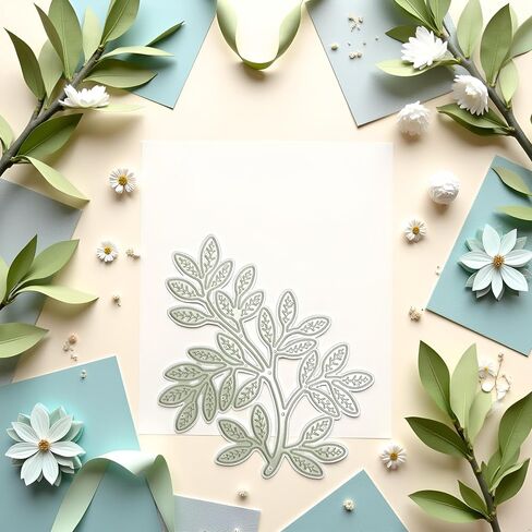 Foliage Die Cut for Card Making, Branches Metal Cutting Dies Congratulations Die Cuts Happy Birthday Embossing Stencils Template for DIY Scrap-Booking Decor Wedding Birthday Blessing Card in Kuwait