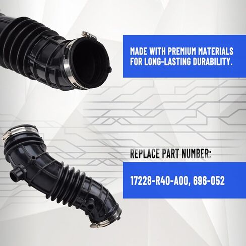 17228-R40-A00 أنبوب خرطوم مدخل منقي هواء المحرك مع مشابك متوافق مع 2008-2012 Honda Accord 2.4L Sedan SE LX LX-P Submodel استبدال #696-052 in Kuwait