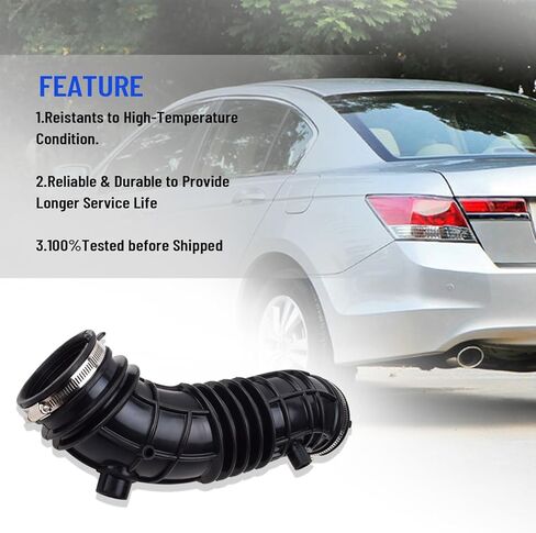 17228-R40-A00 أنبوب خرطوم مدخل منقي هواء المحرك مع مشابك متوافق مع 2008-2012 Honda Accord 2.4L Sedan SE LX LX-P Submodel استبدال #696-052 in Kuwait