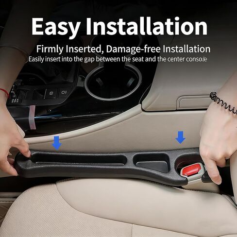 Car Seat Gap Filler Set of 2, Multifunctional Seat Side Gap Seam Filler Organizer with Phone Holder, Universal Fit Fill The Gap Between Seat & Console for Car, SUV, Truck in Saudi Arabia
