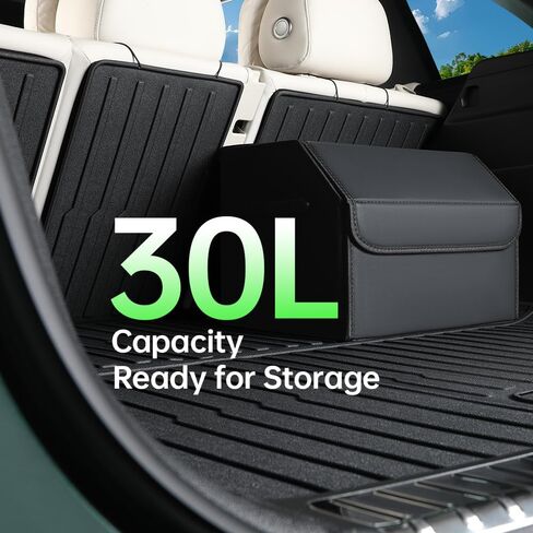 Car Trunk Organizer, Leather Material, Sturdy and Durable, Waterproof and Stain-Resistant Surface, Wipes Clean Easily, Collapsible to Save Space, Say Goodbye to Clutter, for SUVs & Sedans in Saudi Arabia
