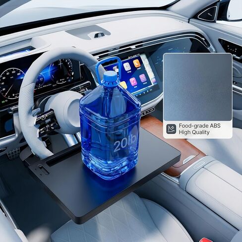Steering Wheel Tray for Car - Adjustable Laptop Tray for Car & Food Desk, Non-Slip Universal Car Table for Eating, Work, Travel (Black) in Saudi Arabia