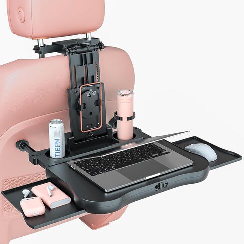 Steering Wheel Tray for Car - Adjustable Laptop Tray for Car & Food Desk, Non-Slip Universal Car Table for Eating, Work, Travel (Black) in Saudi Arabia