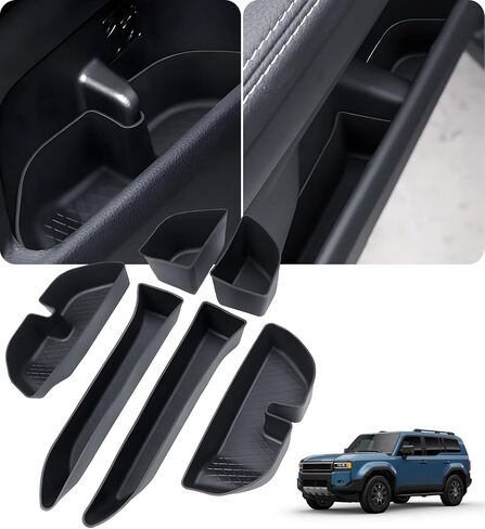 6PCS Door Side Organizer Storage Tray for Toyota Land Cruiser Prado 250 J250 LC250 2026 2025 2024 Interior Accessories, Front & Rear Door Storage Insert Tray for 2024-2026 Land Cruiser, Black in Saudi Arabia