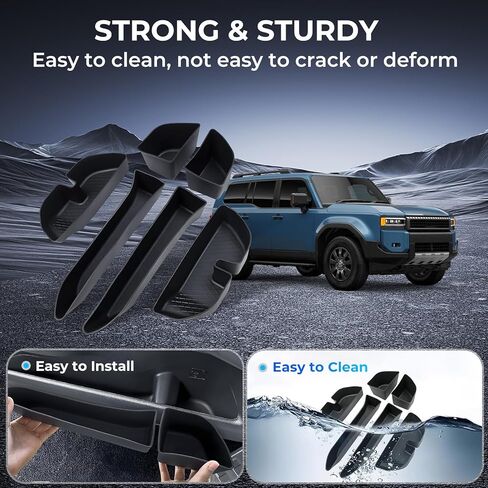 6PCS Door Side Organizer Storage Tray for Toyota Land Cruiser Prado 250 J250 LC250 2026 2025 2024 Interior Accessories, Front & Rear Door Storage Insert Tray for 2024-2026 Land Cruiser, Black in Saudi Arabia