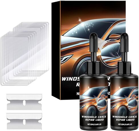 Windshield Crack Repair Kit, Glass Repair Liquid, Cracks Gone Glass Repair Kit for Chips Cracks, Quick Fix Automotive Tool for Windshields, Windows, Mirrors(2PCS) in Kuwait