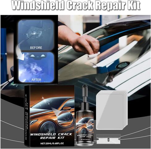 Windshield Crack Repair Kit, Glass Repair Liquid, Cracks Gone Glass Repair Kit for Chips Cracks, Quick Fix Automotive Tool for Windshields, Windows, Mirrors(2PCS) in Kuwait