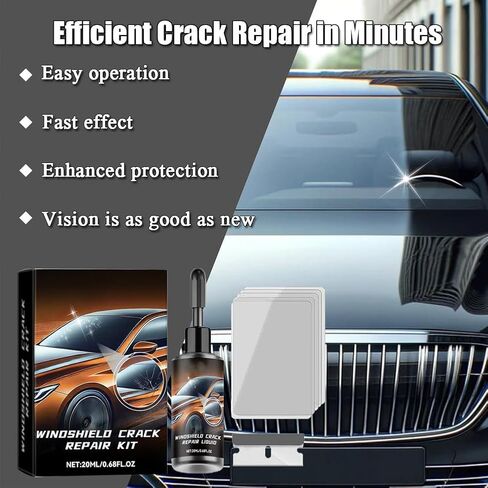 Windshield Crack Repair Kit, Glass Repair Liquid, Cracks Gone Glass Repair Kit for Chips Cracks, Quick Fix Automotive Tool for Windshields, Windows, Mirrors(2PCS) in Kuwait