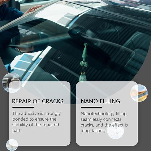 Windshield Crack Repair Kit, Glass Repair Liquid, Cracks Gone Glass Repair Kit for Chips Cracks, Quick Fix Automotive Tool for Windshields, Windows, Mirrors(2PCS) in Kuwait