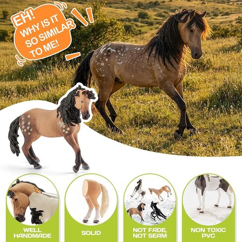 4PCS 6" Horse Toys Farm Animal Figurines for Kids 3 4 5 6+, Solid Plastic Farm Animals Horses Toy Playset,Educational Animal Family Set – Cake Toppers Party Favors Horse Gifts for Boys Girls in Saudi Arabia