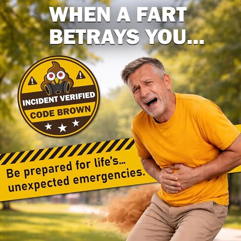 Code Brown Emergency Kit – Funny Gag Gift – UK Made Novelty Survival Kit with Wipes, Disposable Underwear, Door Hanger & More – Birthday Gift for Him, Her, Friends in Kuwait