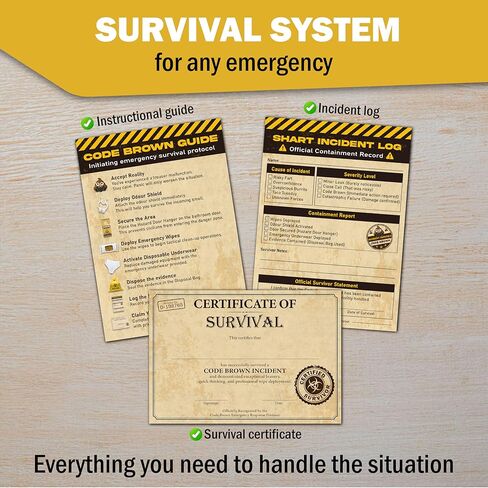 Code Brown Emergency Kit – Funny Gag Gift – UK Made Novelty Survival Kit with Wipes, Disposable Underwear, Door Hanger & More – Birthday Gift for Him, Her, Friends in Kuwait