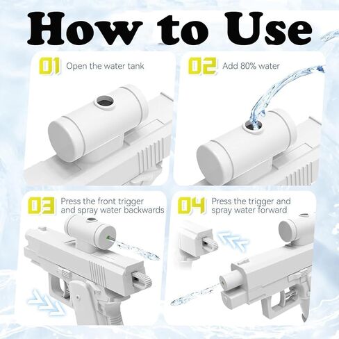 3PCS Two-Way Prank Water Guns, Front & Back Spray Funny Water Toys for Parties and Summer Fun (3pcs) in Saudi Arabia