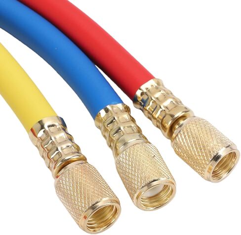 Hilitand AC مجموعة قياس متعددة مجموعة شحن المبردات لR134a R22 R12 R502 مقياس مزدوج للسيارات المنزلية أداة تشخيص التيار المتردد مع خراطيم الشحن in Kuwait