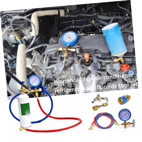 Yardwe Automotive Manifold Gauge Set with Pressure Gauge and Manifold Hose, HVAC Ac Recharge Tool Kit for Vehicle Maintenance Random Color in Kuwait