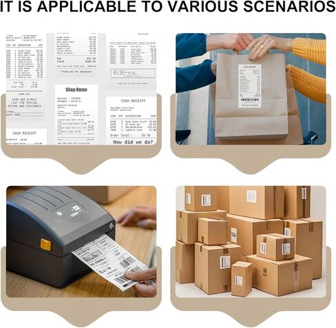 Sticky Thermal Receipt Paper 3 1/8" x 170' | 6 Rolls for Toast POS, Epson TM-L90, and Epson TM-L100 Liner Free Label Printers, Kitchen Order, Delivery & Shipping Labels in Saudi Arabia