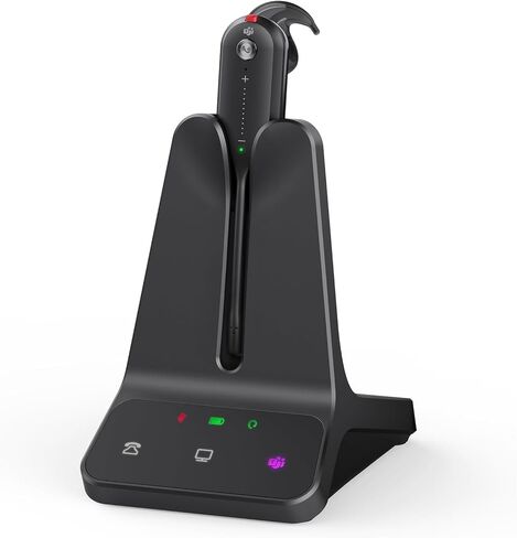 Yealink Wireless DECT Headset WH63 E2, Teams Certified, Single Ear (Mono) Convertible Headset, Connects to Desk Phone & Computer, Noise Canceling Microphone, 3 Wearing Styles in Kuwait