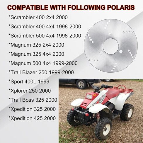 قرص دوار الفرامل الخلفي متوافق مع Polaris Scrambler 400 500 1998-2000 Magnum 325 500 Trail Blazer 250 1999-2000 Xplorer 250 Trail Boss 325 Xpedition 325 425 2000 Sport 400L OEM # 5211849 in Kuwait