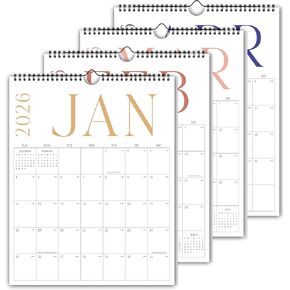 Aesthetic Wall Calendar 2026-2027, 18 Month Vertical Calendar from January 2026 - June 2027, 11.5" x 15", Large Spiral Hanging 2026 Calendar With Large Ample Blocks for Writing, for School, Home, Office for Monthly Organizing & Planning in Saudi Arabia