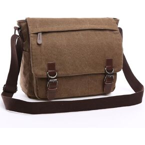 Evergoo Vintage Messenger Bag Unisex Shoulder Bags Canvas Satchel Cross Body Work Satchel Briefcase for 15.6 Inch Laptop in Saudi Arabia
