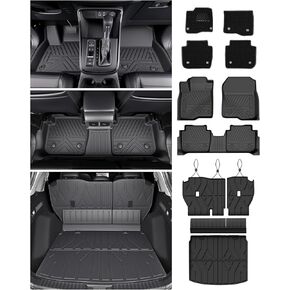 سجادات أرضية كارجو لسيارة Honda CRV 2023 2024 2025 2026 ملحقات سجادة السيارة (تشمل الهجين)، بطانات أرضية TPE 2 في 1 لجميع الأحوال الجوية مع طبقة سجاد قابلة للإزالة، سجادات سيارة مقاومة للماء ومضادة للانزلاق in Kuwait