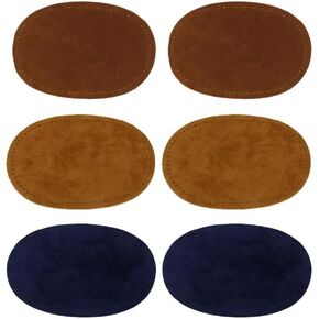 6pcs Sew On Suede Oval Elbow Knee Patches Sweater Trousers Repair Patches Craft for Sweater Repair Crafts Brown Tan Blue in Saudi Arabia