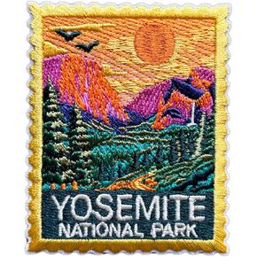 Yosemite Patch for Backpacks Hats Jeans Bags, Size 3" Iron On or Sew On Patches, National Park Souvenir Embroidery Patches Appliques for Clothes, Vintage Stamp Postage Patch for Travel Lovers in Saudi Arabia