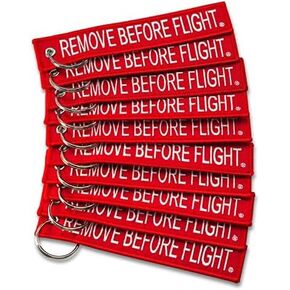 AIXEPA 10x Remove Before Flight Red/White Key Chain 5.5" x 1" (10 Pack) in Saudi Arabia