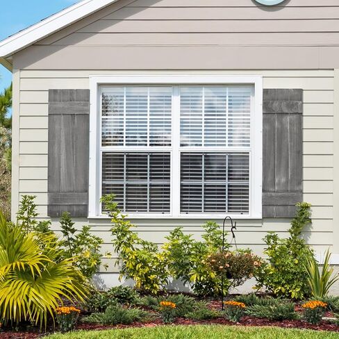 Giantex Set of 2 Shutters for Windows, Farmhouse Wall Decor, Paulownia Wood, Wall Mounted Hardware Included, Rustic Window Shutters for Outside Inside (Rustic Brown, 36'' x 13'') in Saudi Arabia